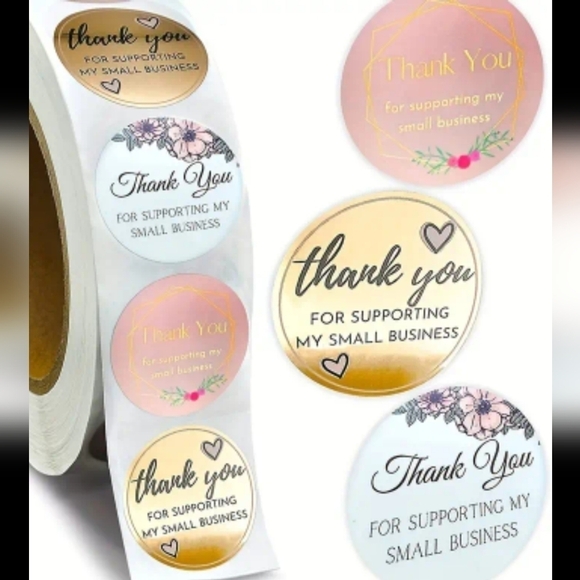 New Roll of 500 "Thank You for Supporting my small business" stickers - Picture 1 of 3